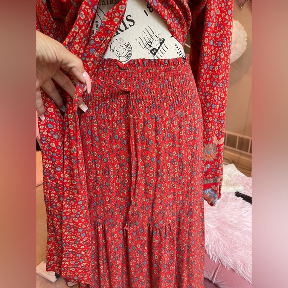 Bohemian Cropped Pheasant Blouse and Skirt Set❤️ - Picture 5 of 15